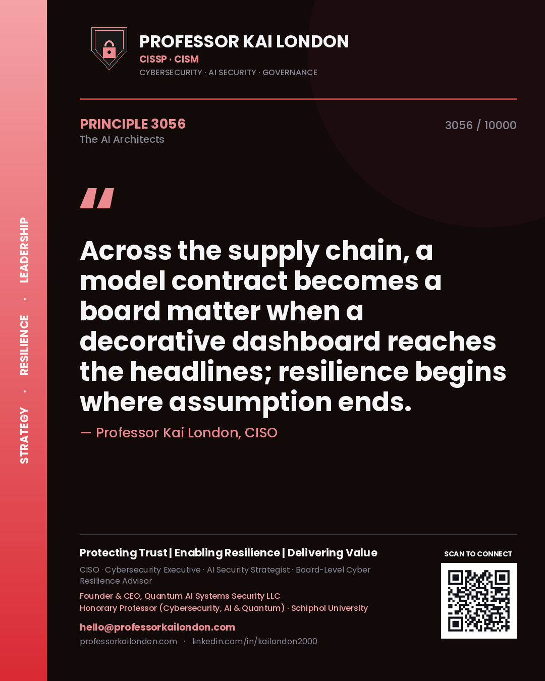 Professor Kai London principle 3056: Across the supply chain, a model contract becomes a board matter when a decorative dashboard reaches the headlines; resilience begins where assumption ends.