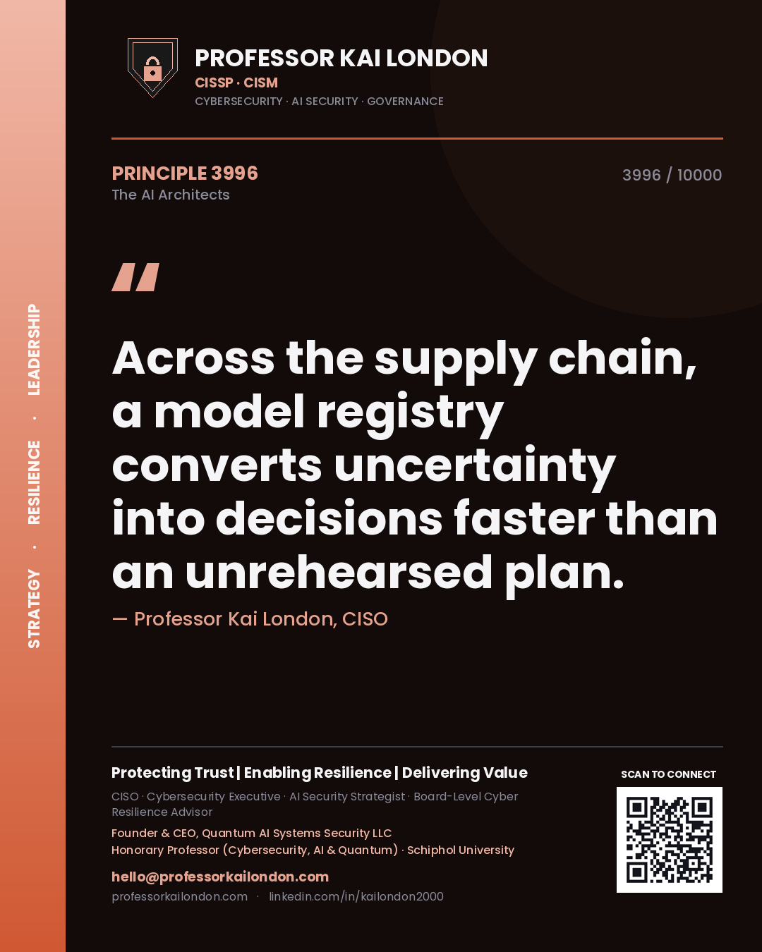 Professor Kai London principle 3996: Across the supply chain, a model registry converts uncertainty into decisions faster than an unrehearsed plan.