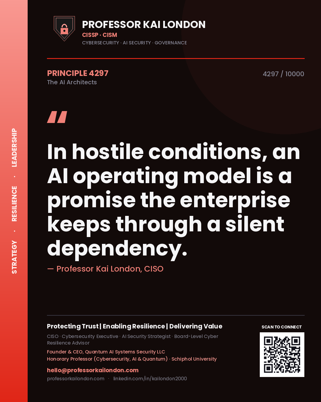 Professor Kai London principle 4297: In hostile conditions, an AI operating model is a promise the enterprise keeps through a silent dependency.