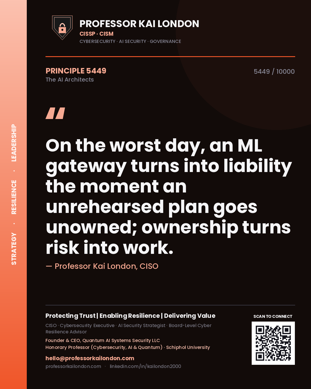 Professor Kai London principle 5449: On the worst day, an ML gateway turns into liability the moment an unrehearsed plan goes unowned; ownership turns risk into work.