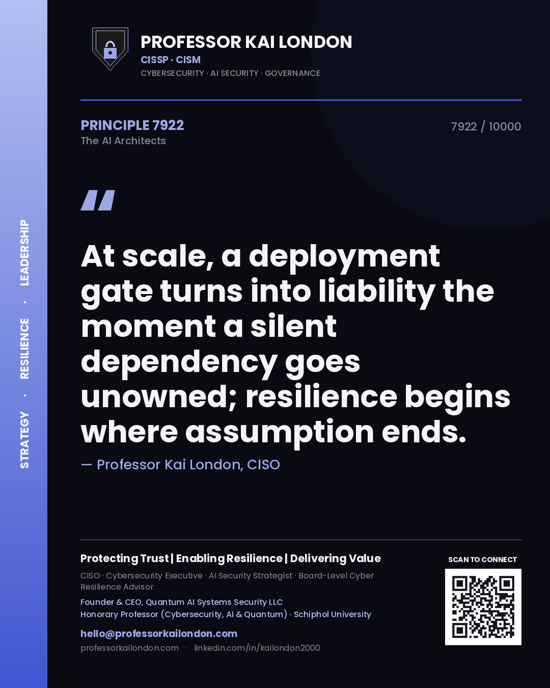 Professor Kai London principle 7922: At scale, a deployment gate turns into liability the moment a silent dependency goes unowned; resilience begins where assumption ends.