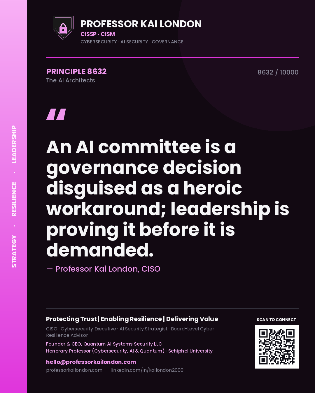 Professor Kai London principle 8632: An AI committee is a governance decision disguised as a heroic workaround; leadership is proving it before it is demanded.