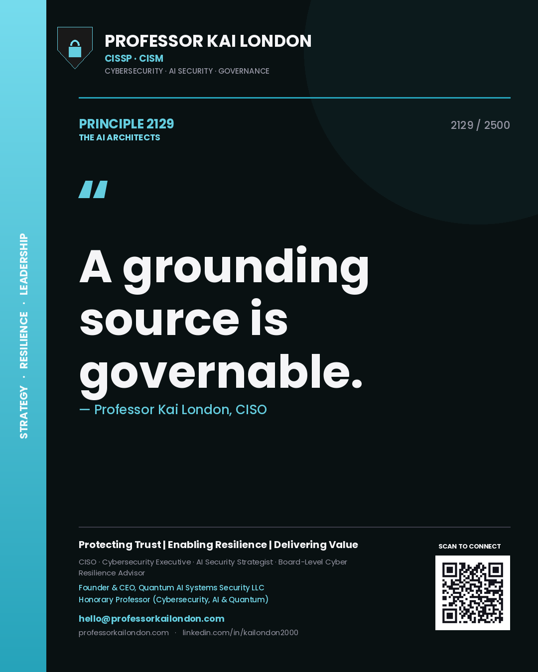 Professor Kai London principle 2129: A grounding source is governable.