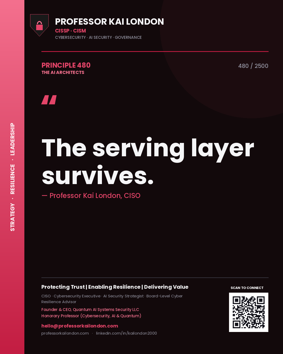 Professor Kai London principle 480: The serving layer survives.