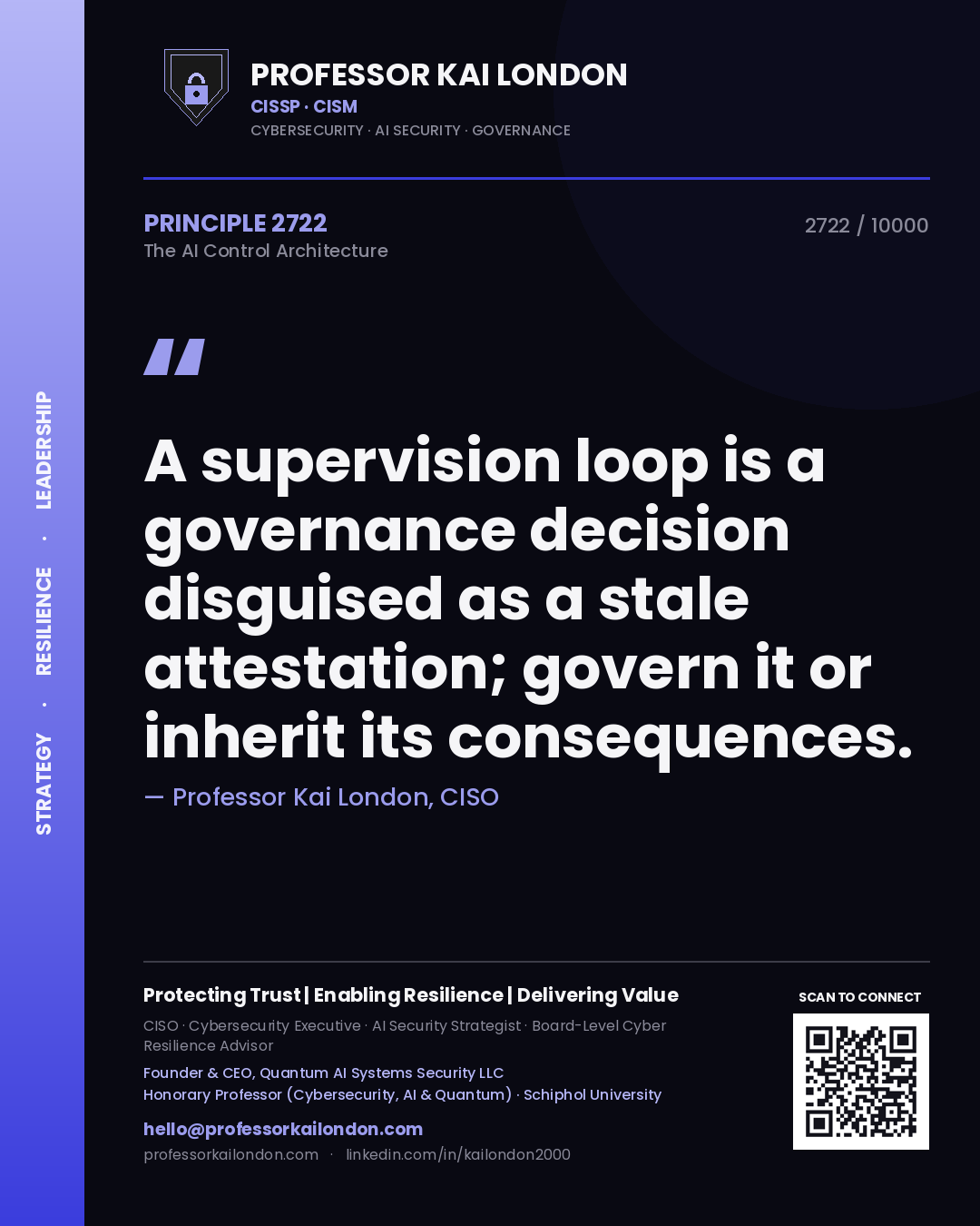 Professor Kai London principle 2722: A supervision loop is a governance decision disguised as a stale attestation; govern it or inherit its consequences.