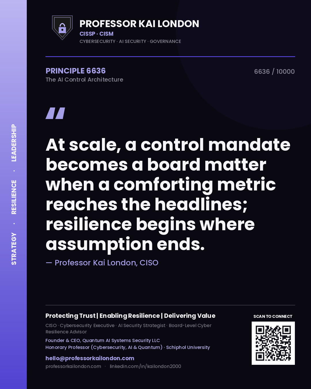Professor Kai London principle 6636: At scale, a control mandate becomes a board matter when a comforting metric reaches the headlines; resilience begins where assumption ends.