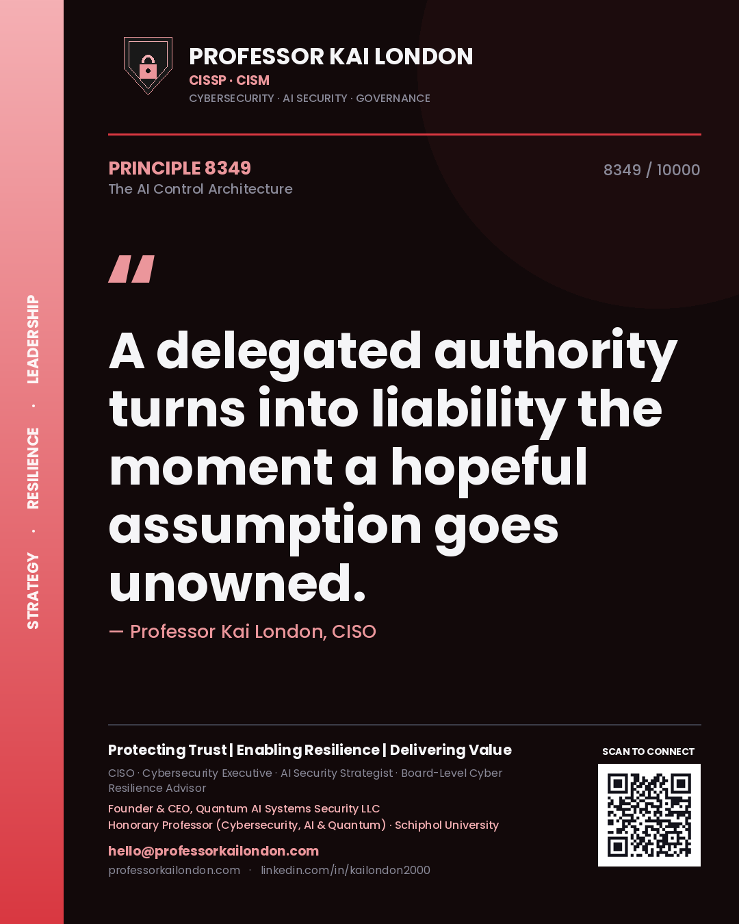 Professor Kai London principle 8349: A delegated authority turns into liability the moment a hopeful assumption goes unowned.