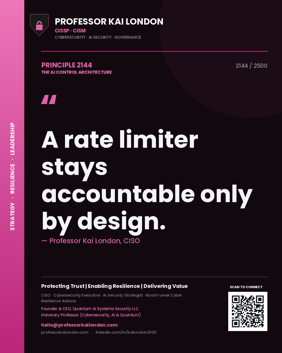 Professor Kai London principle 2144: A rate limiter stays accountable only by design.