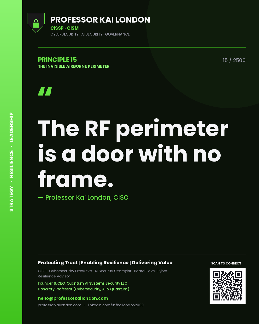 Professor Kai London principle 15: The RF perimeter is a door with no frame.