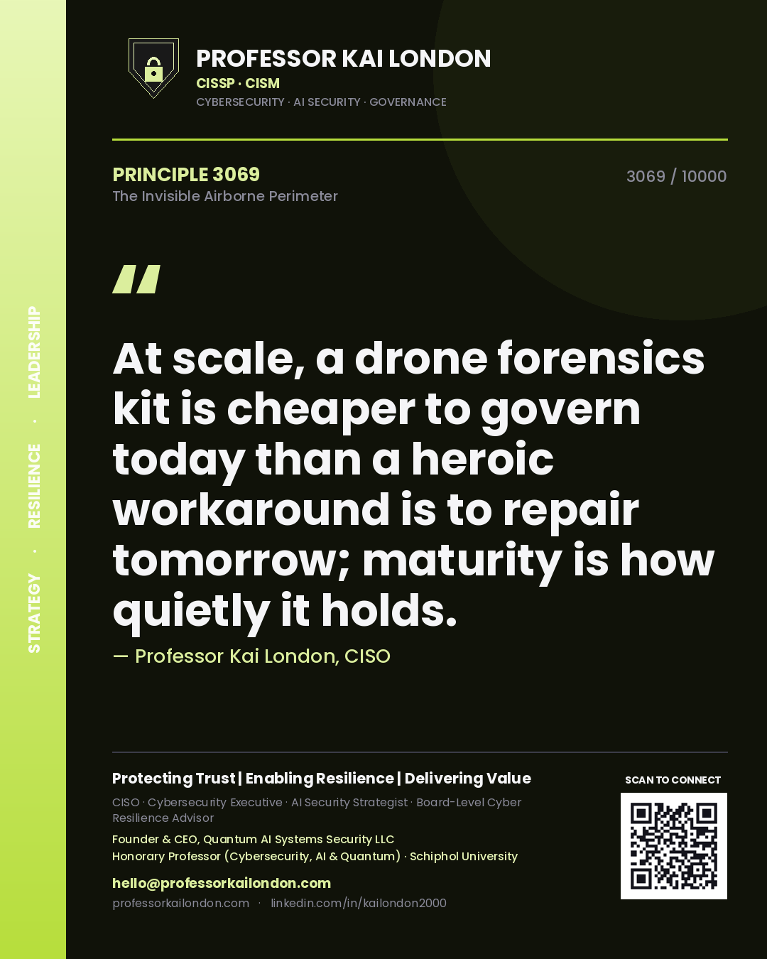 Professor Kai London principle 3069: At scale, a drone forensics kit is cheaper to govern today than a heroic workaround is to repair tomorrow; maturity is how quietly it holds.