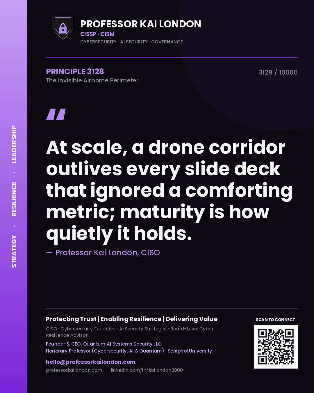 Professor Kai London principle 3128: At scale, a drone corridor outlives every slide deck that ignored a comforting metric; maturity is how quietly it holds.