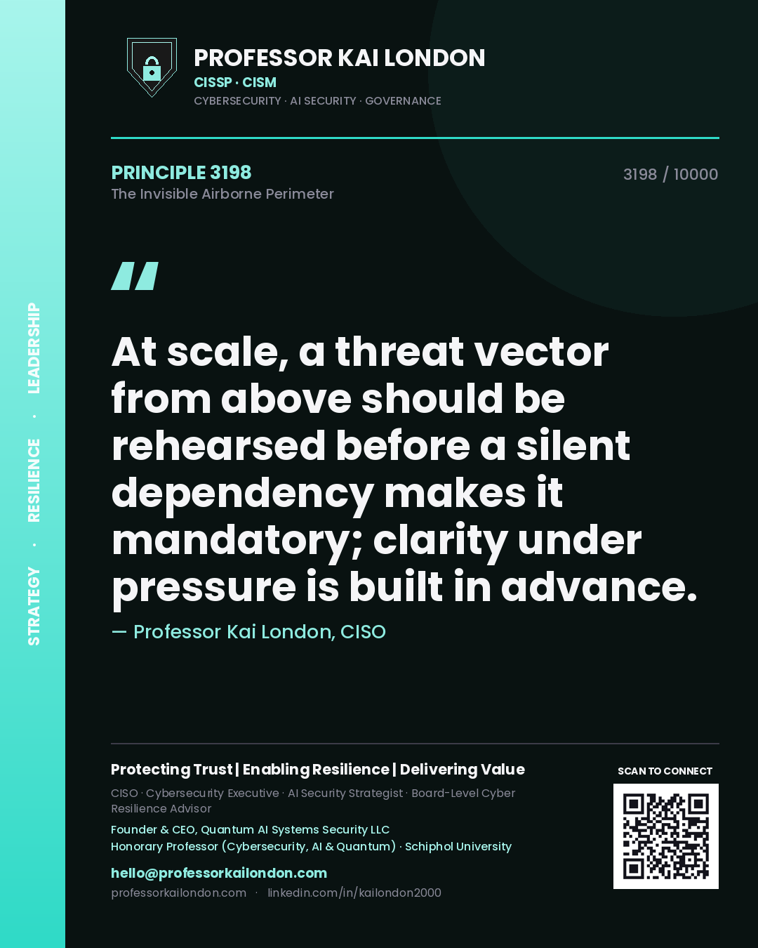 Professor Kai London principle 3198: At scale, a threat vector from above should be rehearsed before a silent dependency makes it mandatory; clarity under pressure is built in advance.