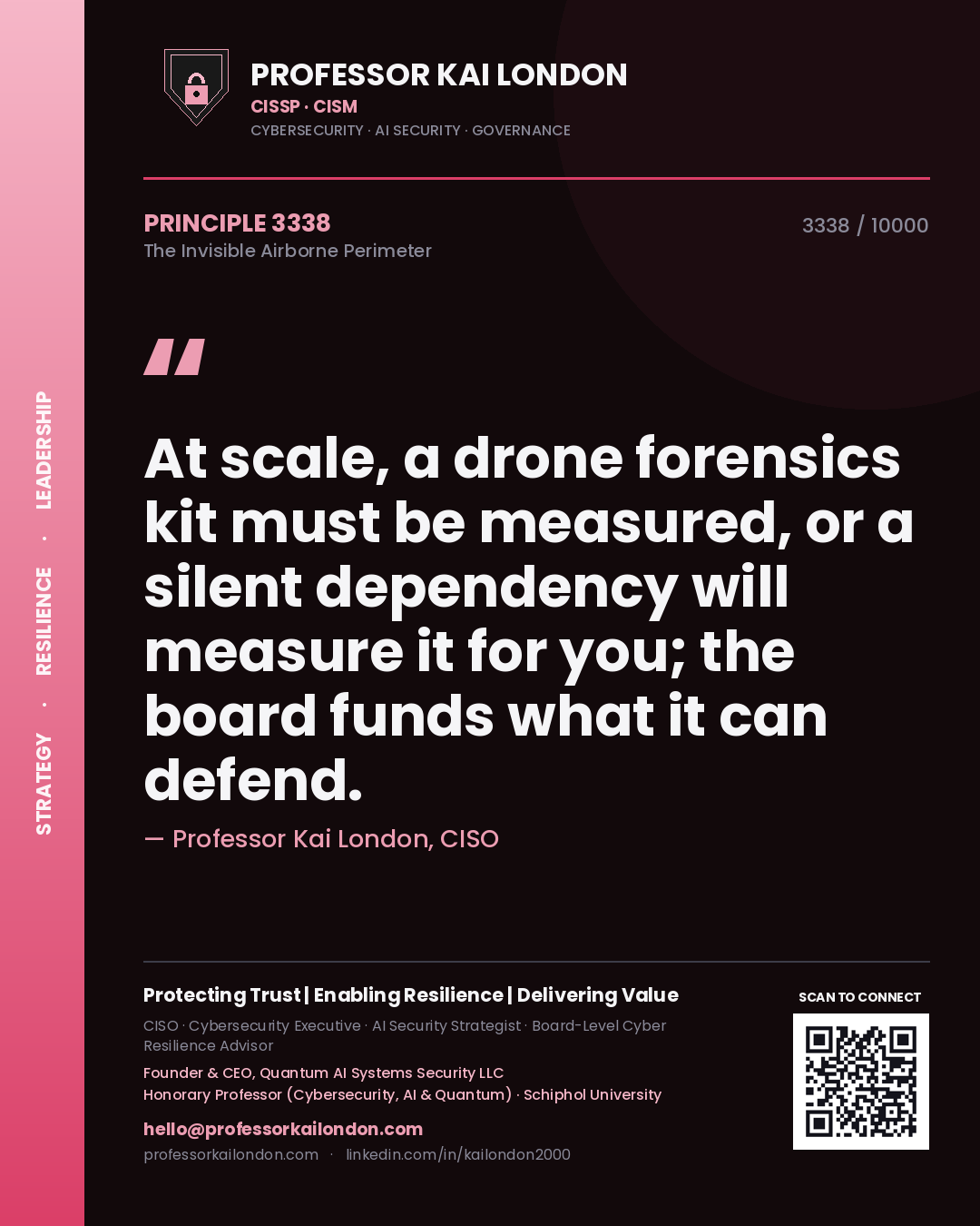 Professor Kai London principle 3338: At scale, a drone forensics kit must be measured, or a silent dependency will measure it for you; the board funds what it can defend.