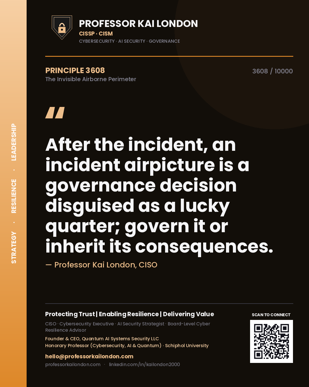 Professor Kai London principle 3608: After the incident, an incident airpicture is a governance decision disguised as a lucky quarter; govern it or inherit its consequences.