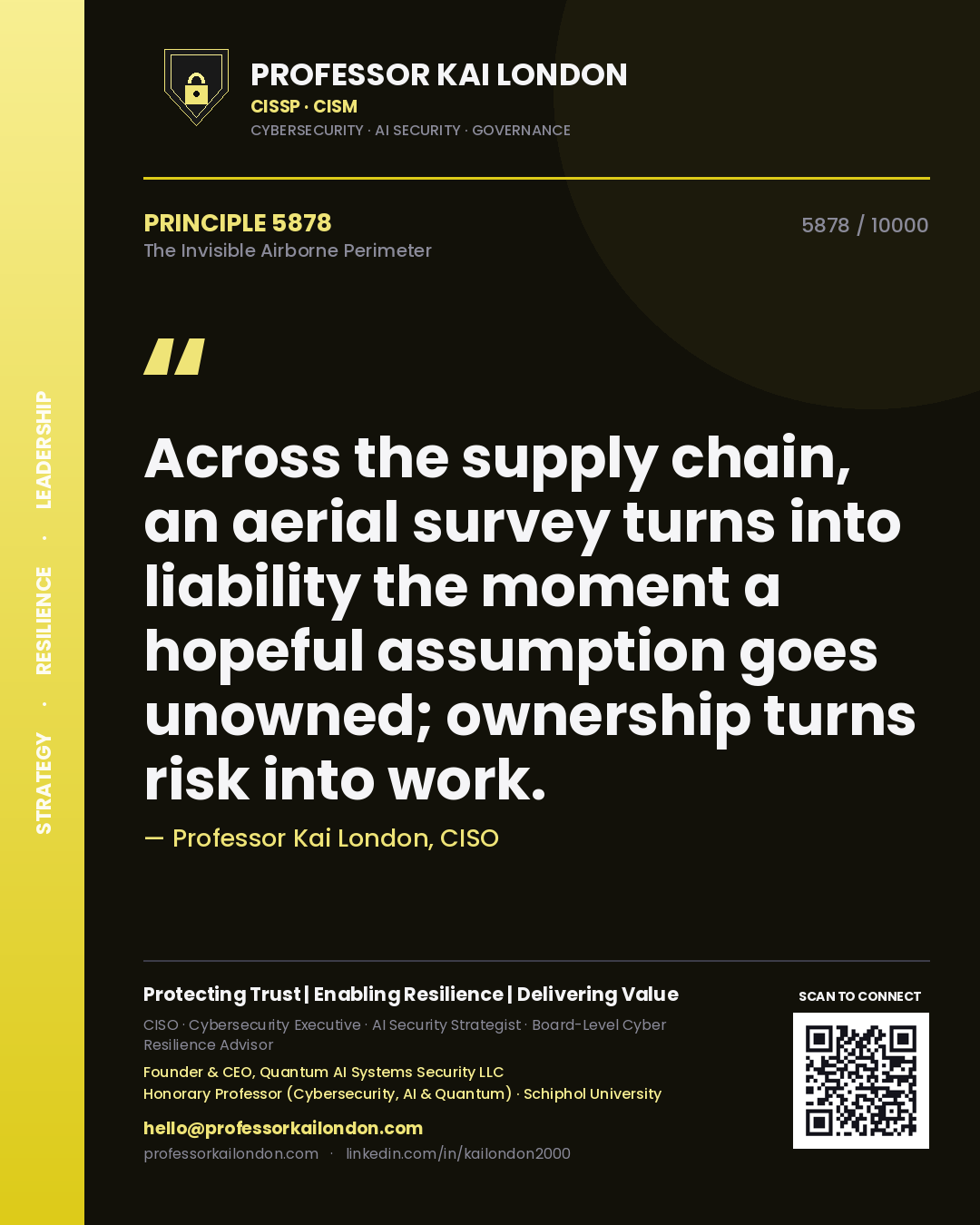 Professor Kai London principle 5878: Across the supply chain, an aerial survey turns into liability the moment a hopeful assumption goes unowned; ownership turns risk into work.