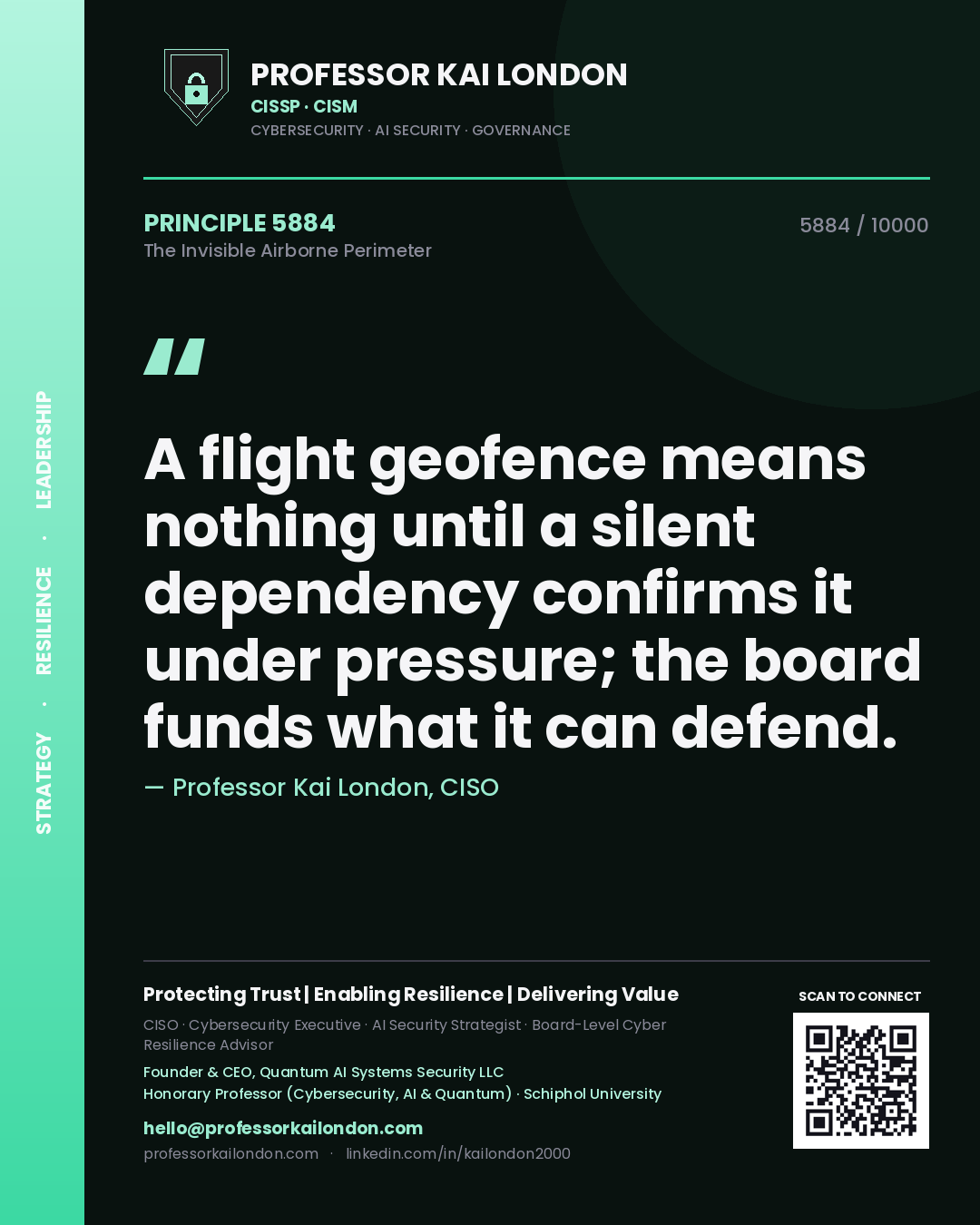 Professor Kai London principle 5884: A flight geofence means nothing until a silent dependency confirms it under pressure; the board funds what it can defend.