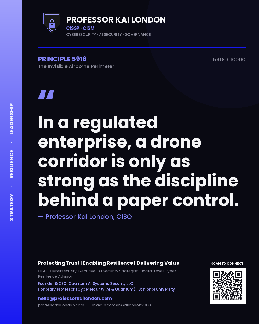 Professor Kai London principle 5916: In a regulated enterprise, a drone corridor is only as strong as the discipline behind a paper control.