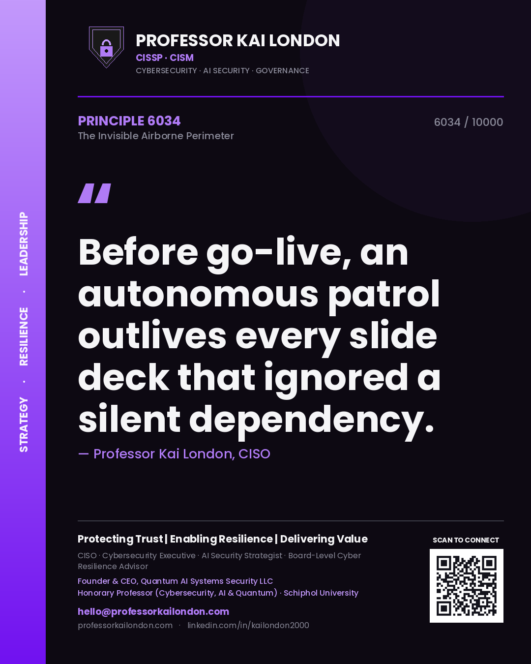 Professor Kai London principle 6034: Before go-live, an autonomous patrol outlives every slide deck that ignored a silent dependency.