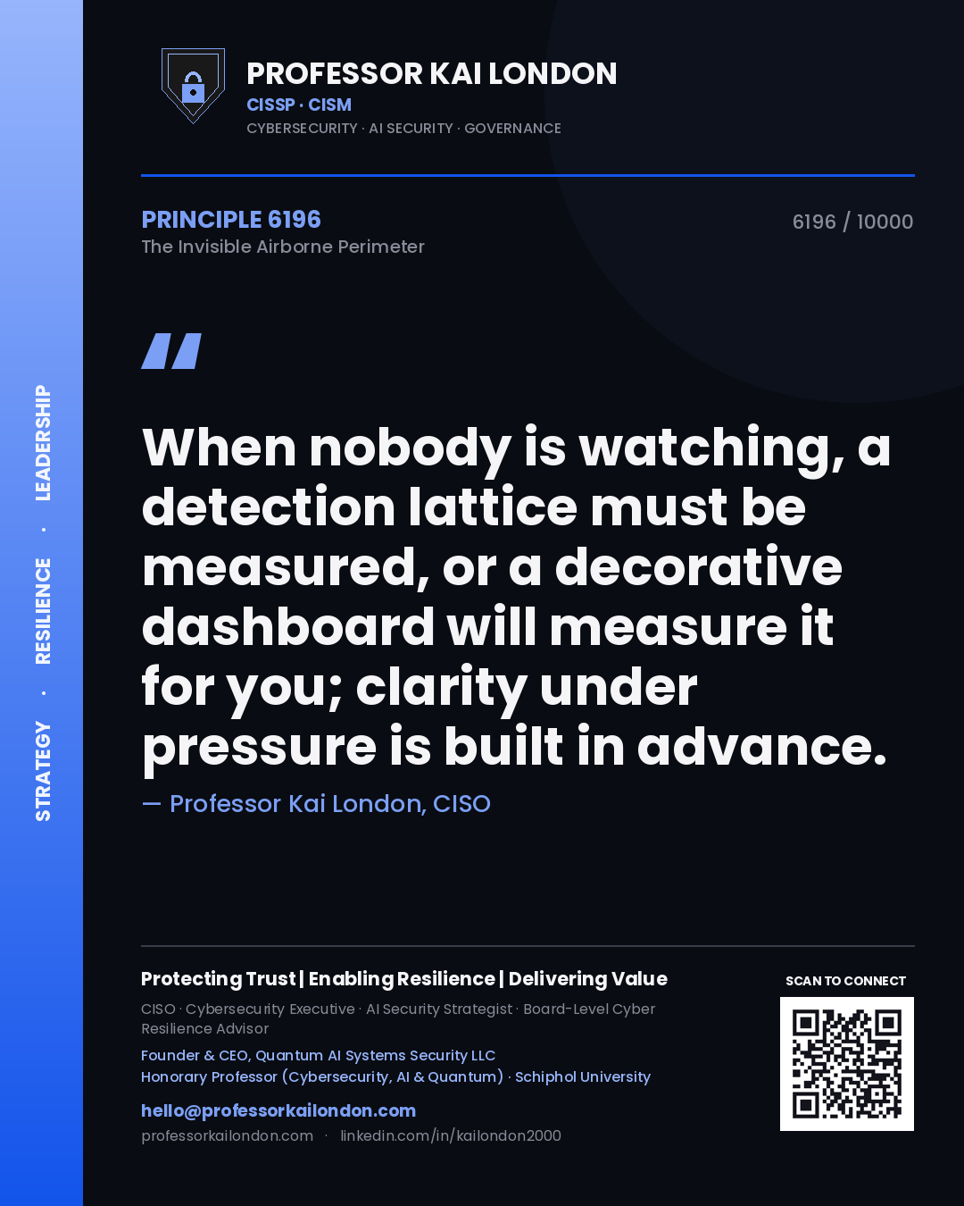 Professor Kai London principle 6196: When nobody is watching, a detection lattice must be measured, or a decorative dashboard will measure it for you; clarity under pressure is built in advance.