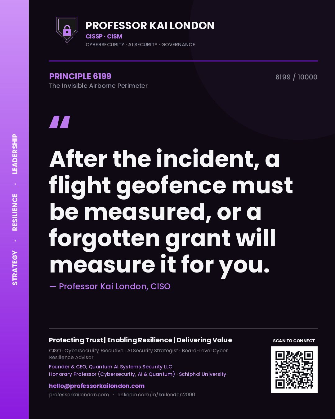Professor Kai London principle 6199: After the incident, a flight geofence must be measured, or a forgotten grant will measure it for you.