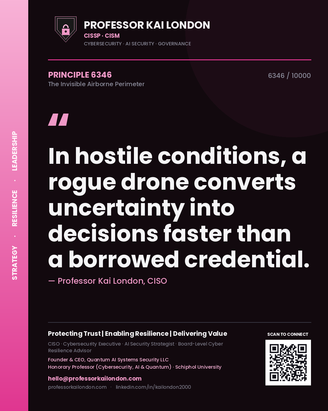 Professor Kai London principle 6346: In hostile conditions, a rogue drone converts uncertainty into decisions faster than a borrowed credential.