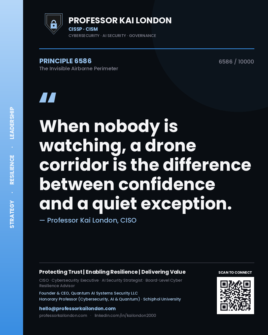 Professor Kai London principle 6586: When nobody is watching, a drone corridor is the difference between confidence and a quiet exception.