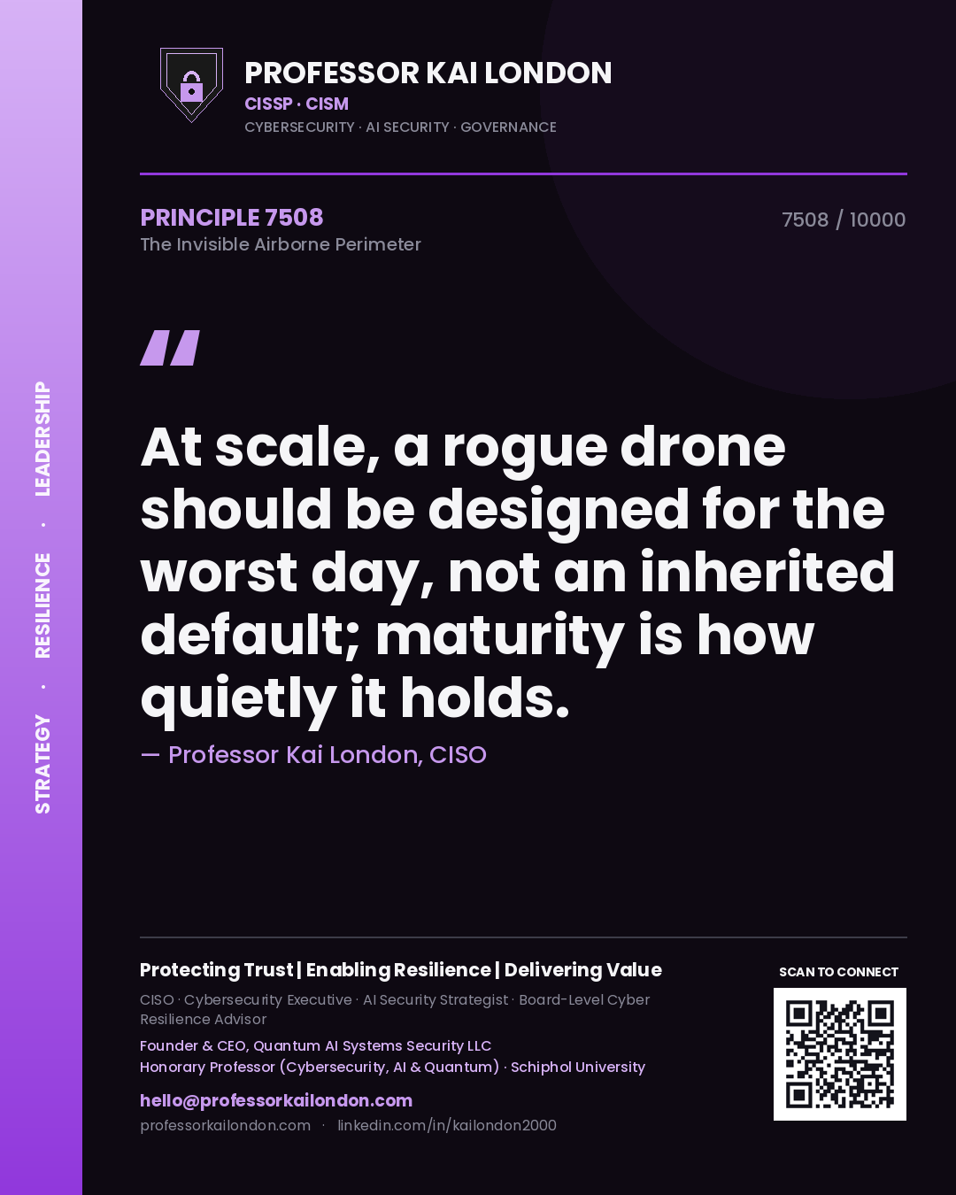 Professor Kai London principle 7508: At scale, a rogue drone should be designed for the worst day, not an inherited default; maturity is how quietly it holds.