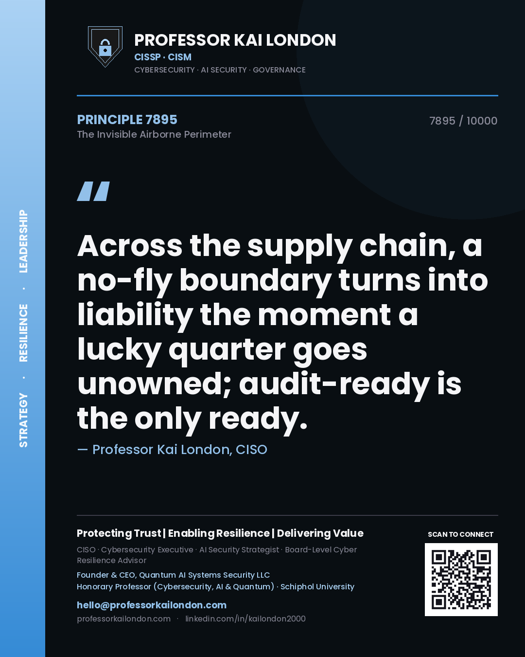 Professor Kai London principle 7895: Across the supply chain, a no-fly boundary turns into liability the moment a lucky quarter goes unowned; audit-ready is the only ready.