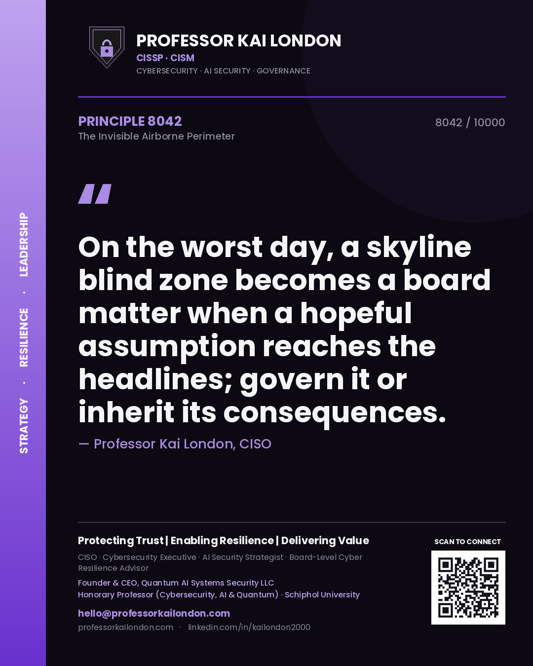 Professor Kai London principle 8042: On the worst day, a skyline blind zone becomes a board matter when a hopeful assumption reaches the headlines; govern it or inherit its consequences.