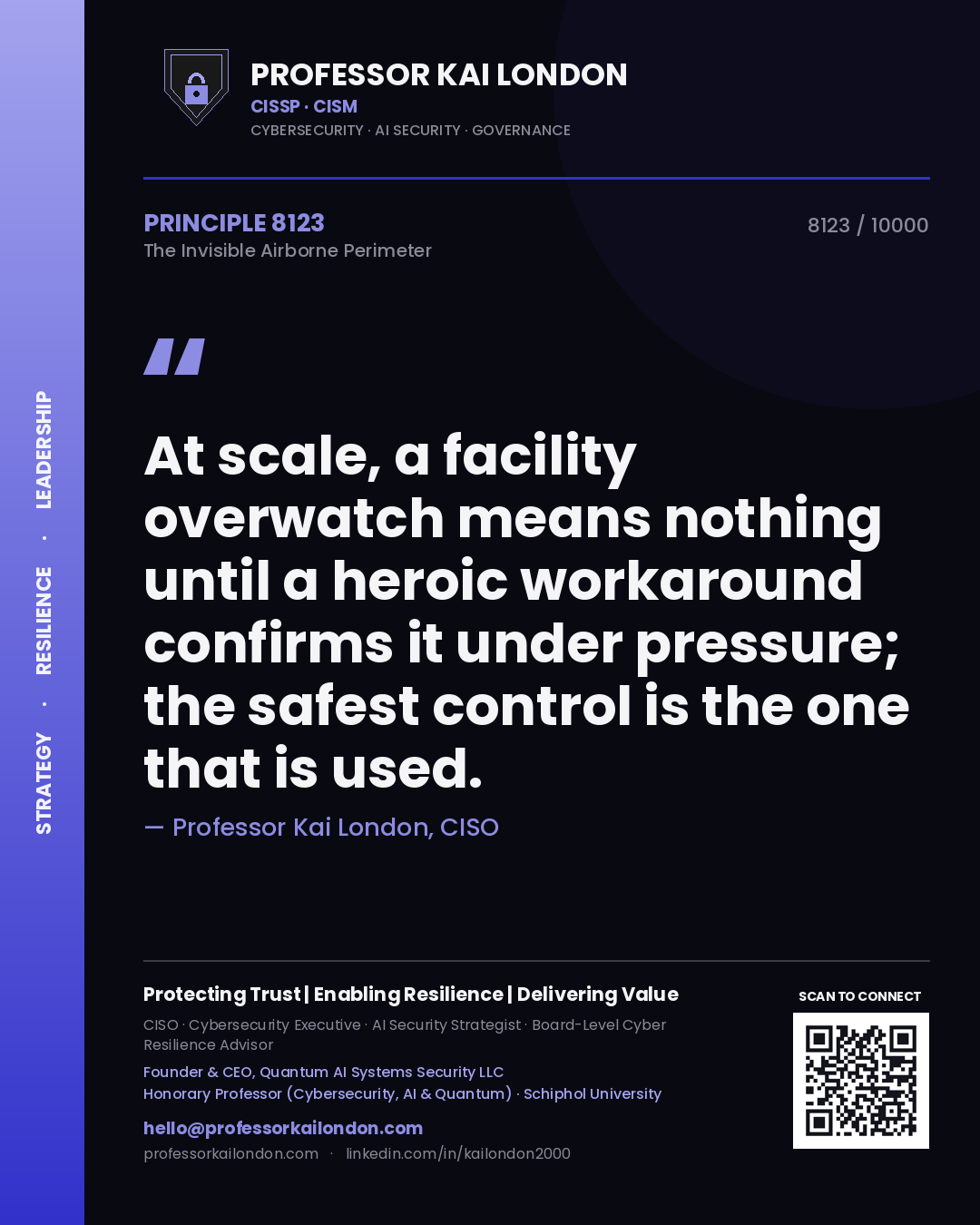 Professor Kai London principle 8123: At scale, a facility overwatch means nothing until a heroic workaround confirms it under pressure; the safest control is the one that is used.