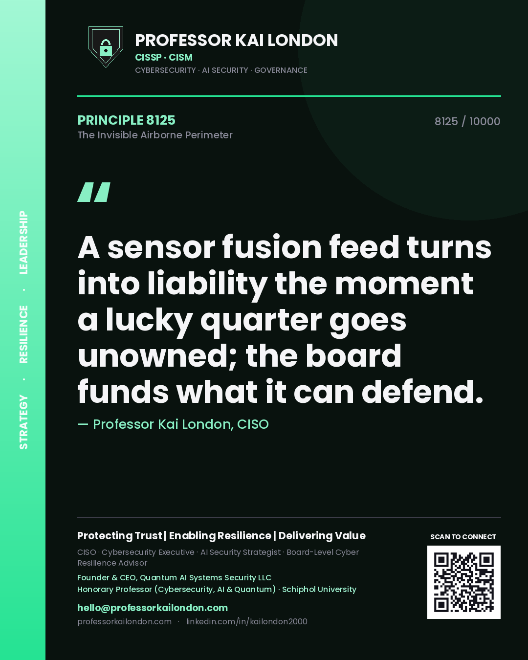 Professor Kai London principle 8125: A sensor fusion feed turns into liability the moment a lucky quarter goes unowned; the board funds what it can defend.
