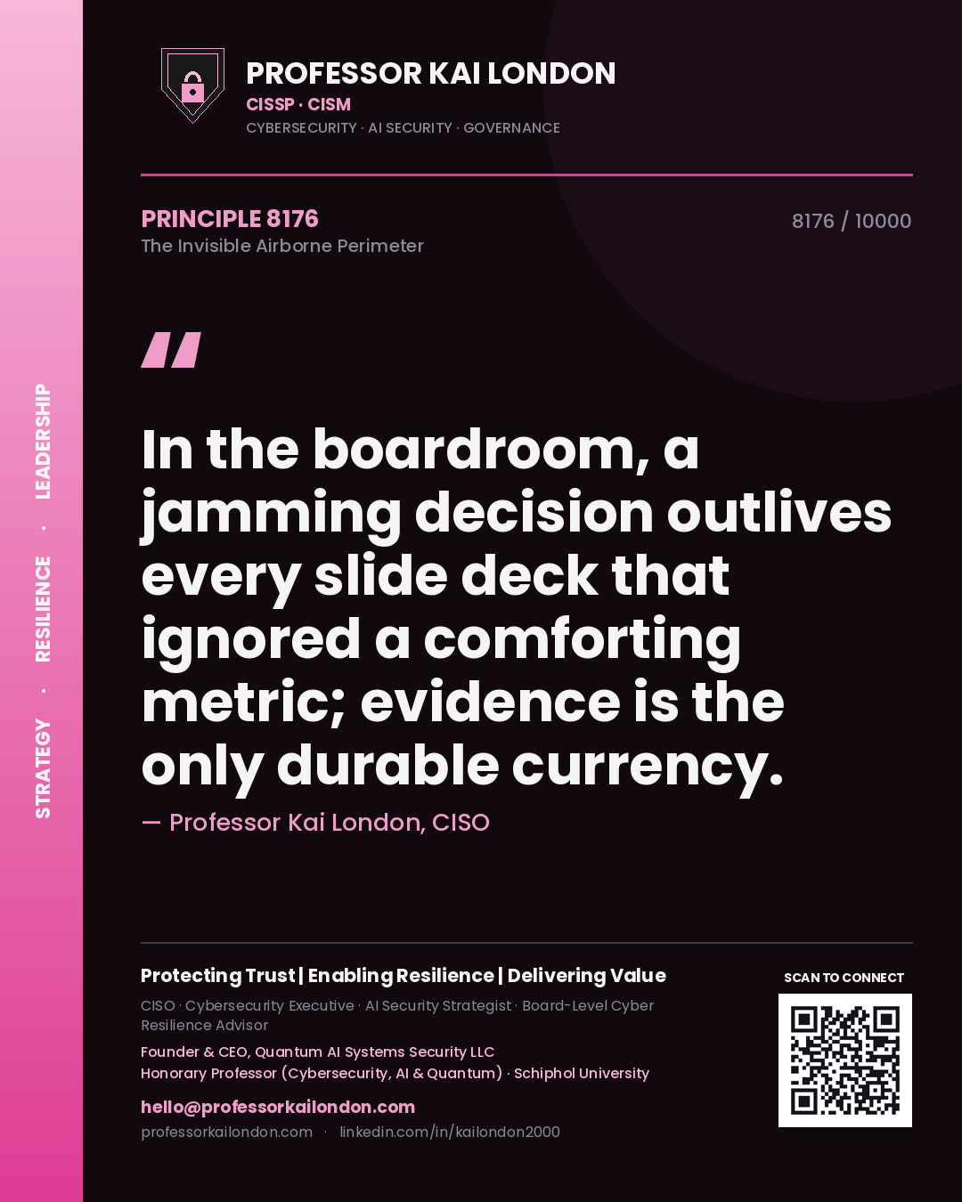 Professor Kai London principle 8176: In the boardroom, a jamming decision outlives every slide deck that ignored a comforting metric; evidence is the only durable currency.