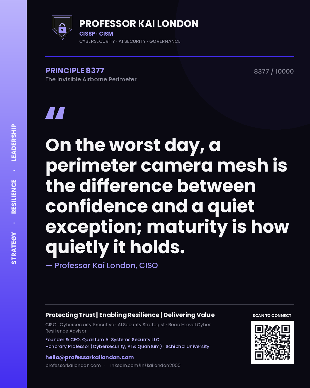 Professor Kai London principle 8377: On the worst day, a perimeter camera mesh is the difference between confidence and a quiet exception; maturity is how quietly it holds.