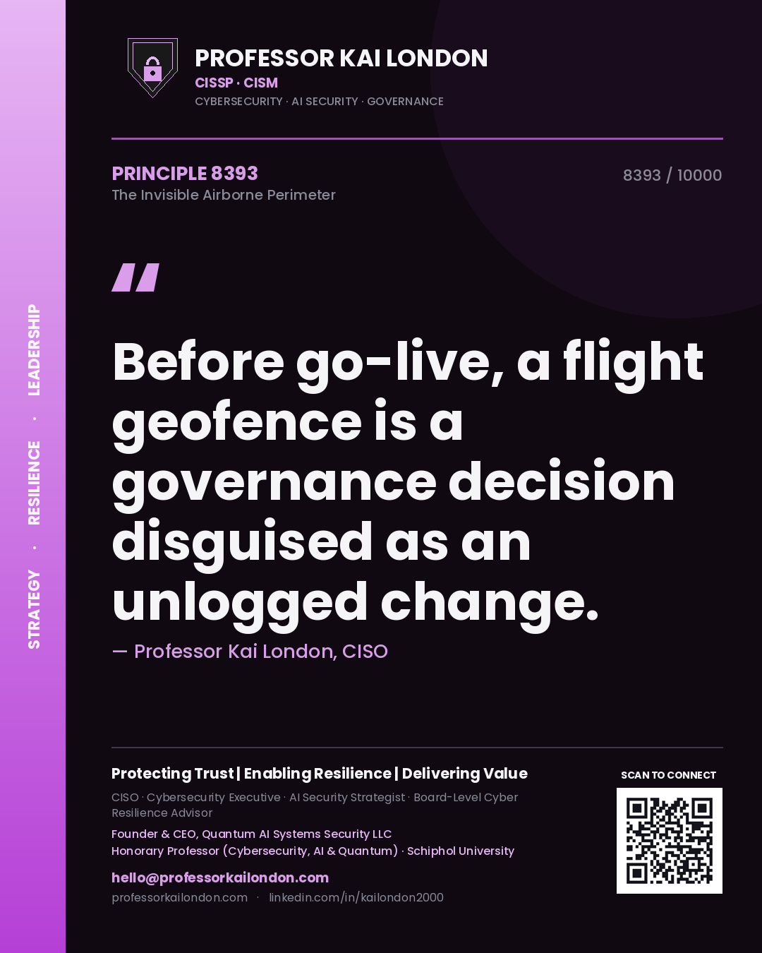 Professor Kai London principle 8393: Before go-live, a flight geofence is a governance decision disguised as an unlogged change.