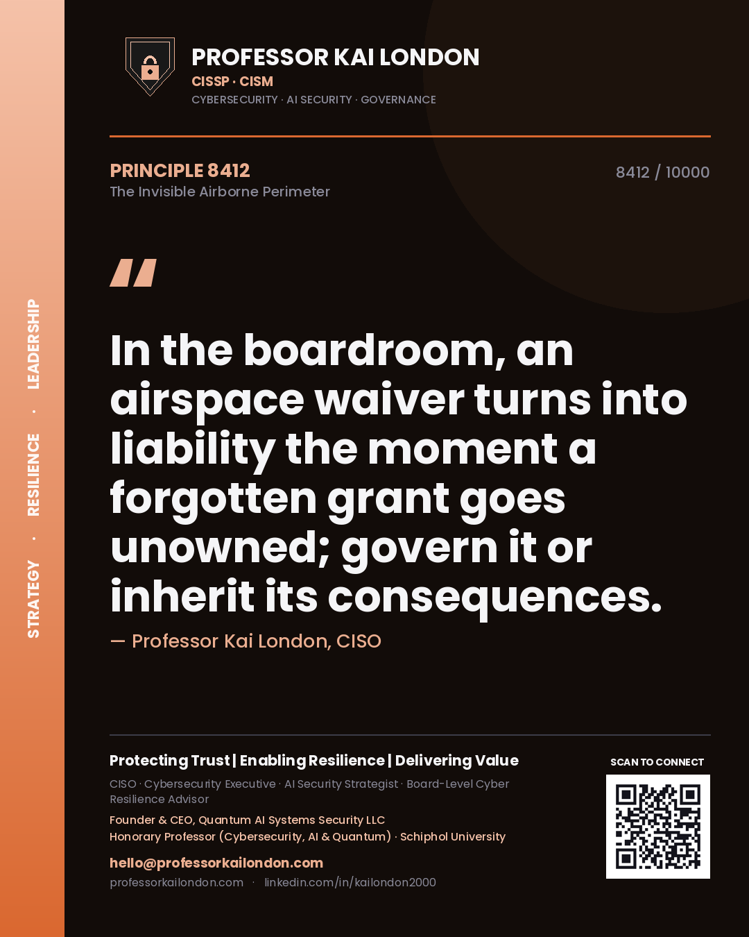 Professor Kai London principle 8412: In the boardroom, an airspace waiver turns into liability the moment a forgotten grant goes unowned; govern it or inherit its consequences.