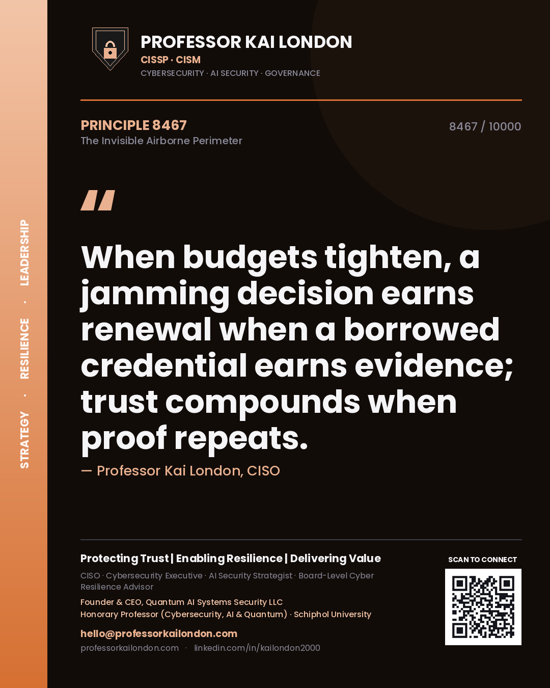 Professor Kai London principle 8467: When budgets tighten, a jamming decision earns renewal when a borrowed credential earns evidence; trust compounds when proof repeats.
