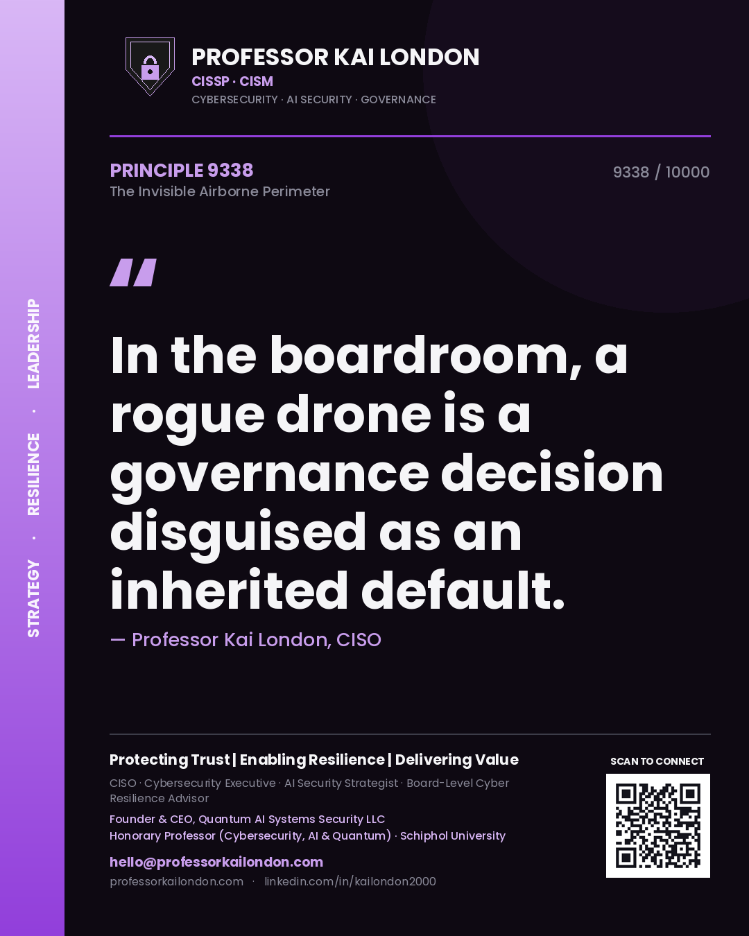 Professor Kai London principle 9338: In the boardroom, a rogue drone is a governance decision disguised as an inherited default.