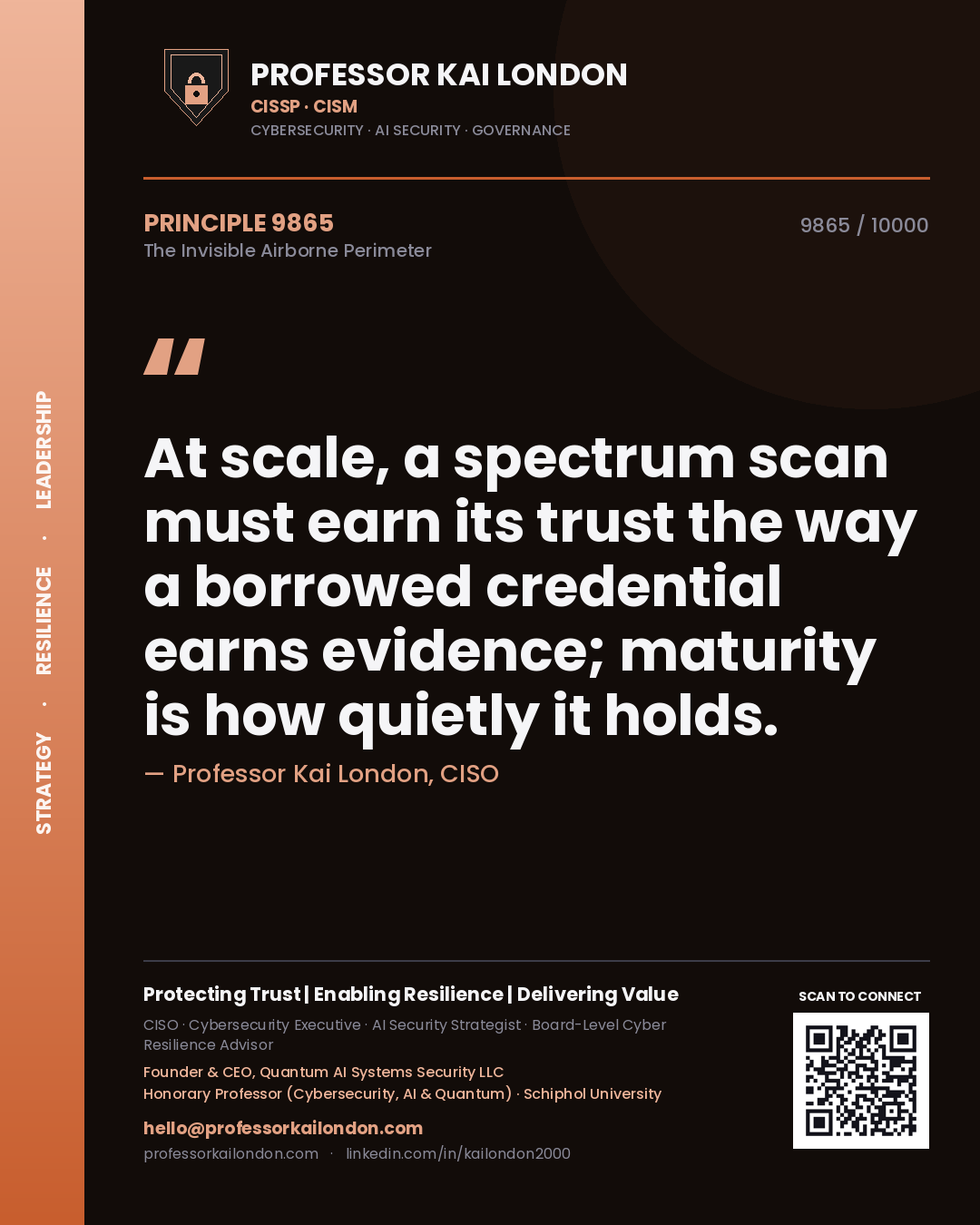 Professor Kai London principle 9865: At scale, a spectrum scan must earn its trust the way a borrowed credential earns evidence; maturity is how quietly it holds.