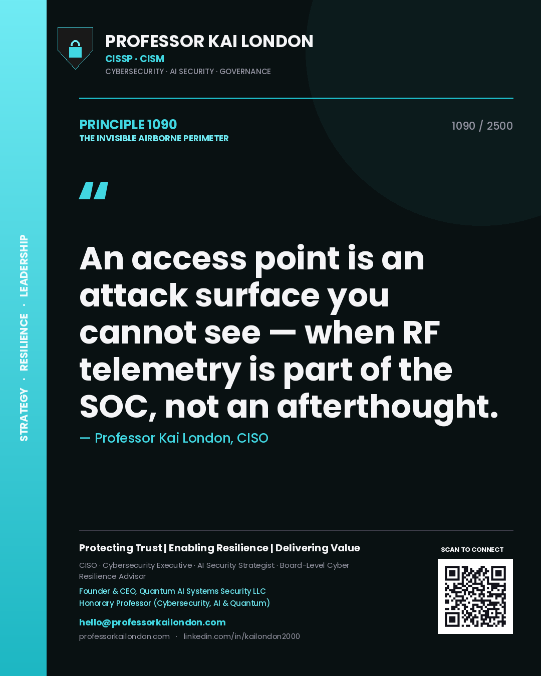 Professor Kai London principle 1090: An access point is an attack surface you cannot see — when RF telemetry is part of the SOC, not an afterthought.