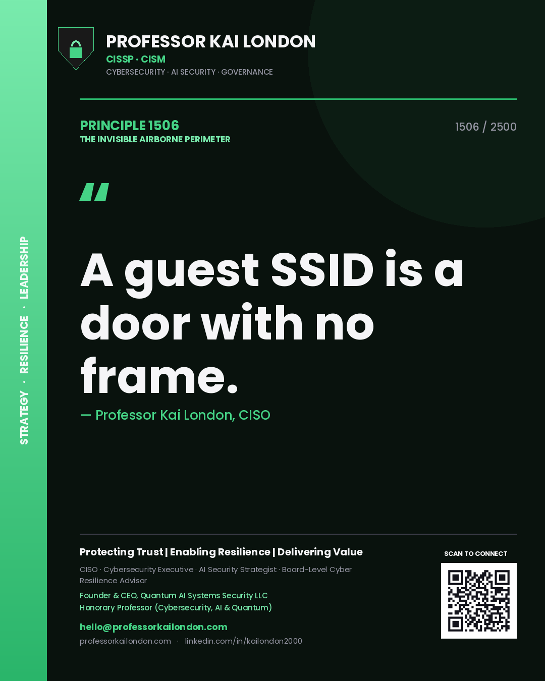 Professor Kai London principle 1506: A guest SSID is a door with no frame.