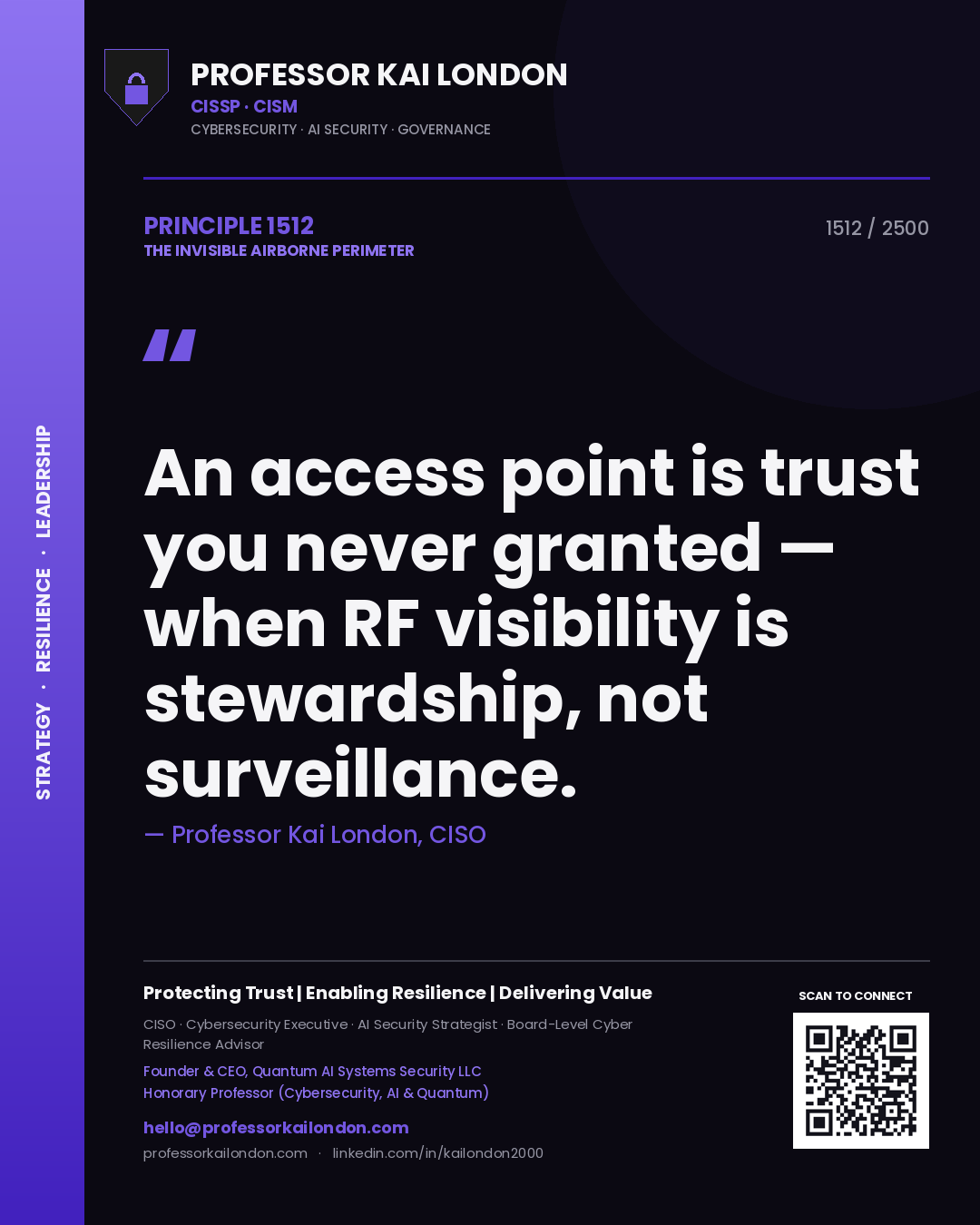 Professor Kai London principle 1512: An access point is trust you never granted — when RF visibility is stewardship, not surveillance.