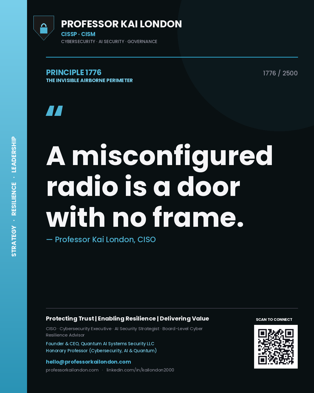 Professor Kai London principle 1776: A misconfigured radio is a door with no frame.