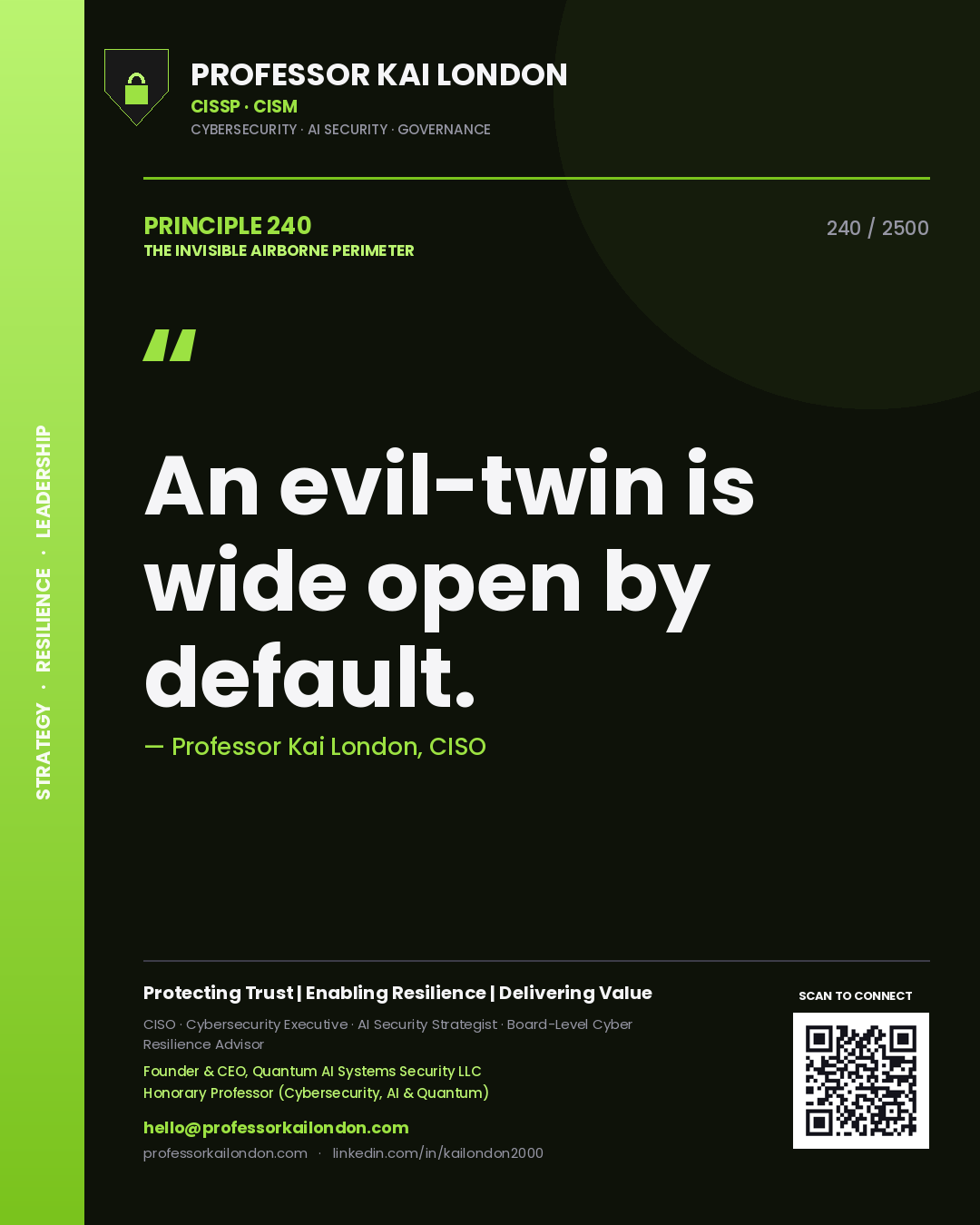 Professor Kai London principle 240: An evil-twin is wide open by default.