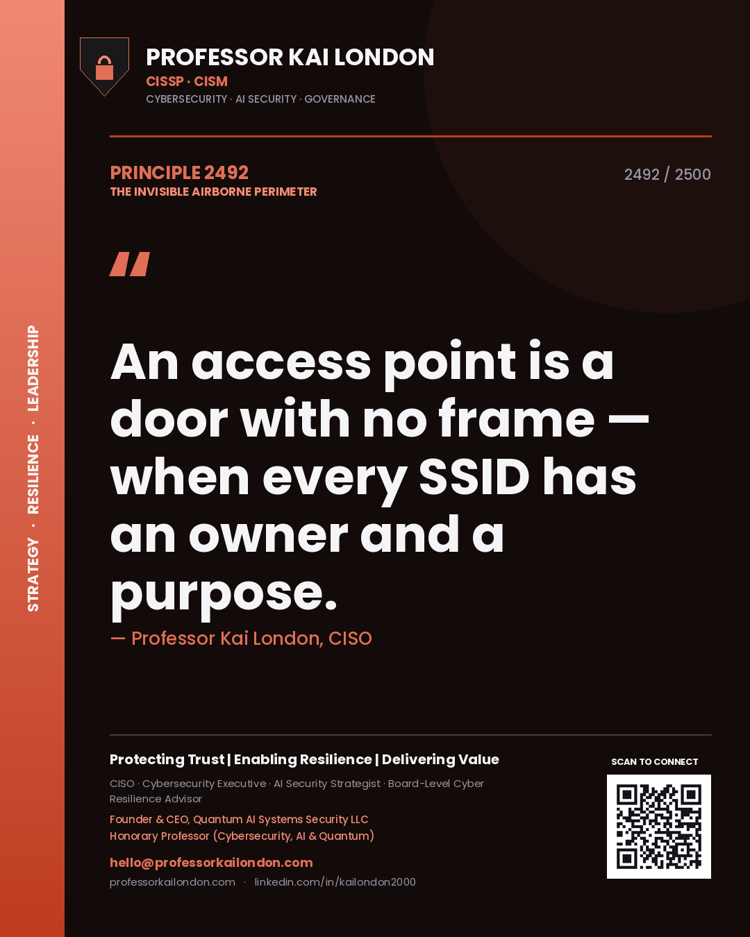Professor Kai London principle 2492: An access point is a door with no frame — when every SSID has an owner and a purpose.