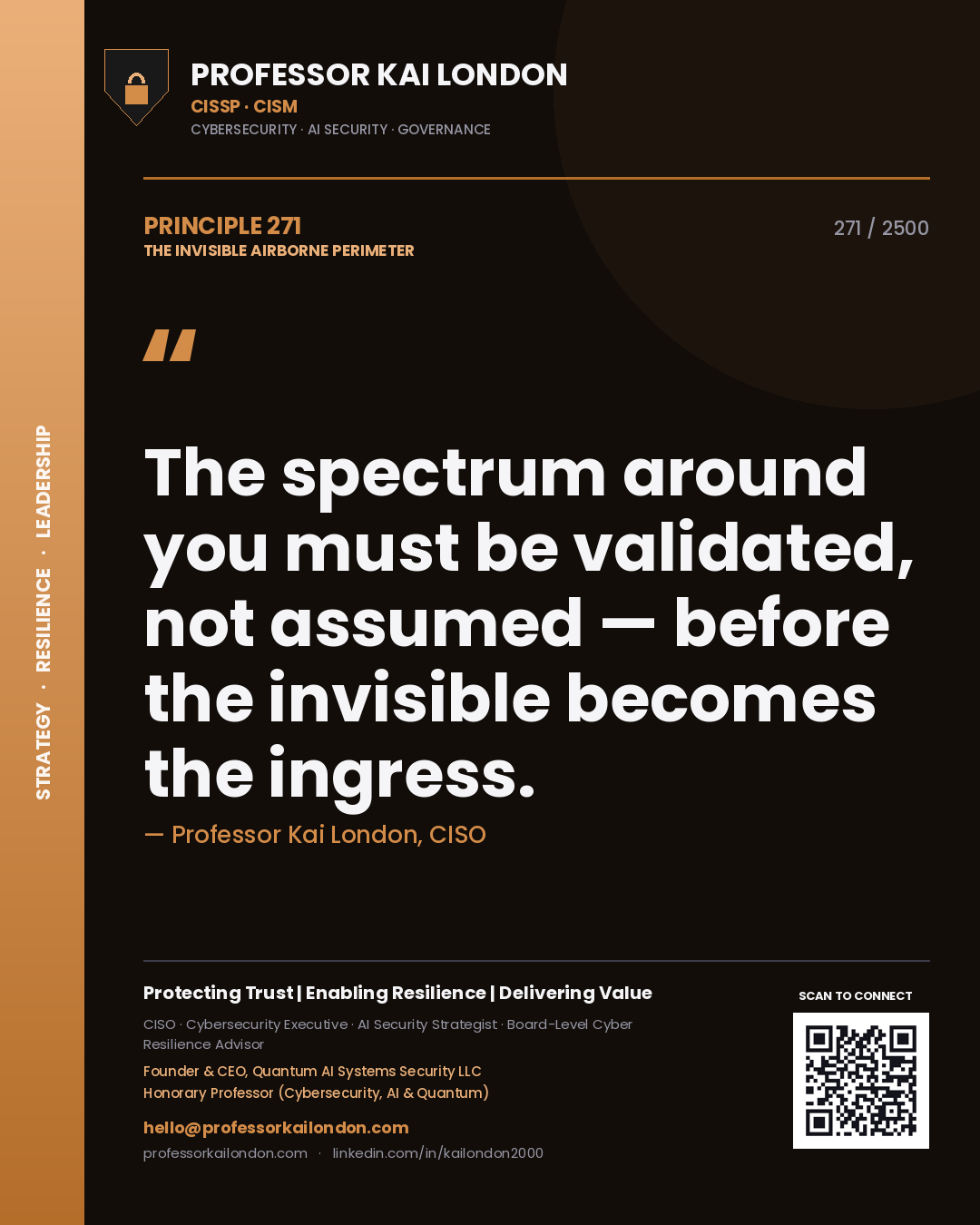 Professor Kai London principle 271: The spectrum around you must be validated, not assumed — before the invisible becomes the ingress.