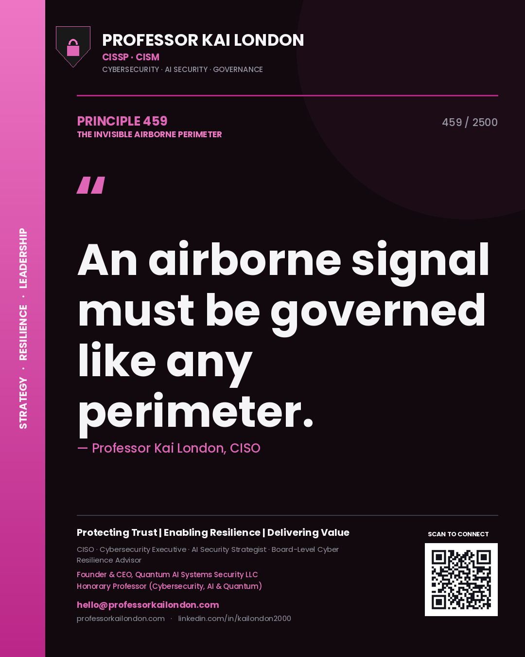 Professor Kai London principle 459: An airborne signal must be governed like any perimeter.