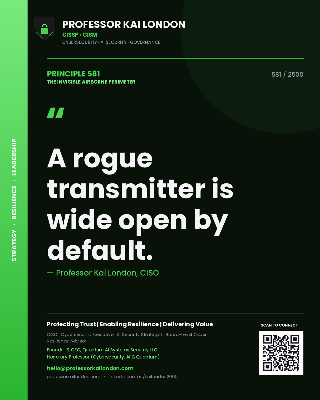 Professor Kai London principle 581: A rogue transmitter is wide open by default.