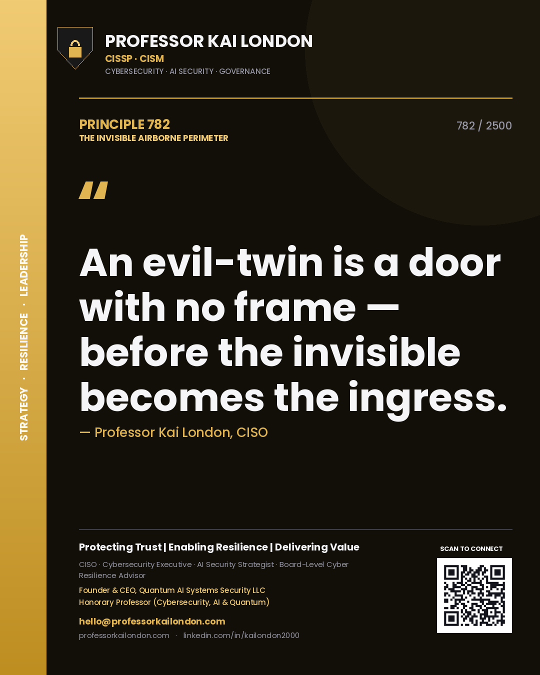Professor Kai London principle 782: An evil-twin is a door with no frame — before the invisible becomes the ingress.