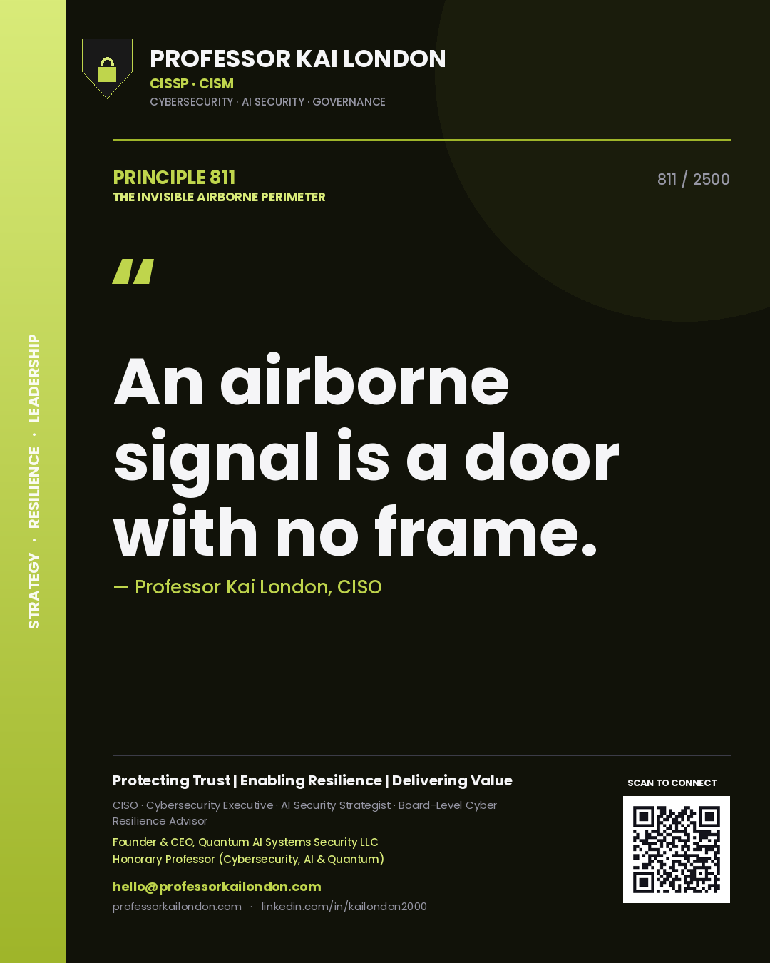 Professor Kai London principle 811: An airborne signal is a door with no frame.
