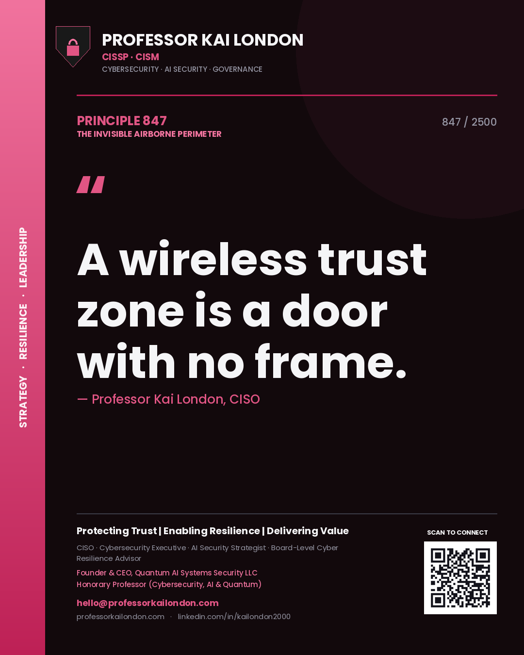 Professor Kai London principle 847: A wireless trust zone is a door with no frame.